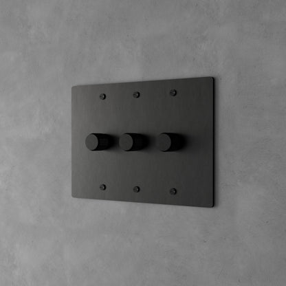 Dervan - Variateur De Lumière Mural Noir 3 Touches Va-Et-Vient