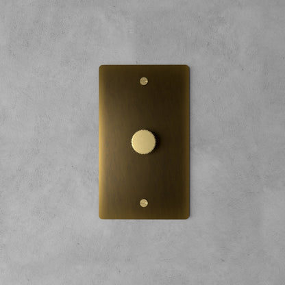Dervan - Variateur De Lumière Mural Laiton Vieilli Avec Patine 1 Touche Va-Et-Vient