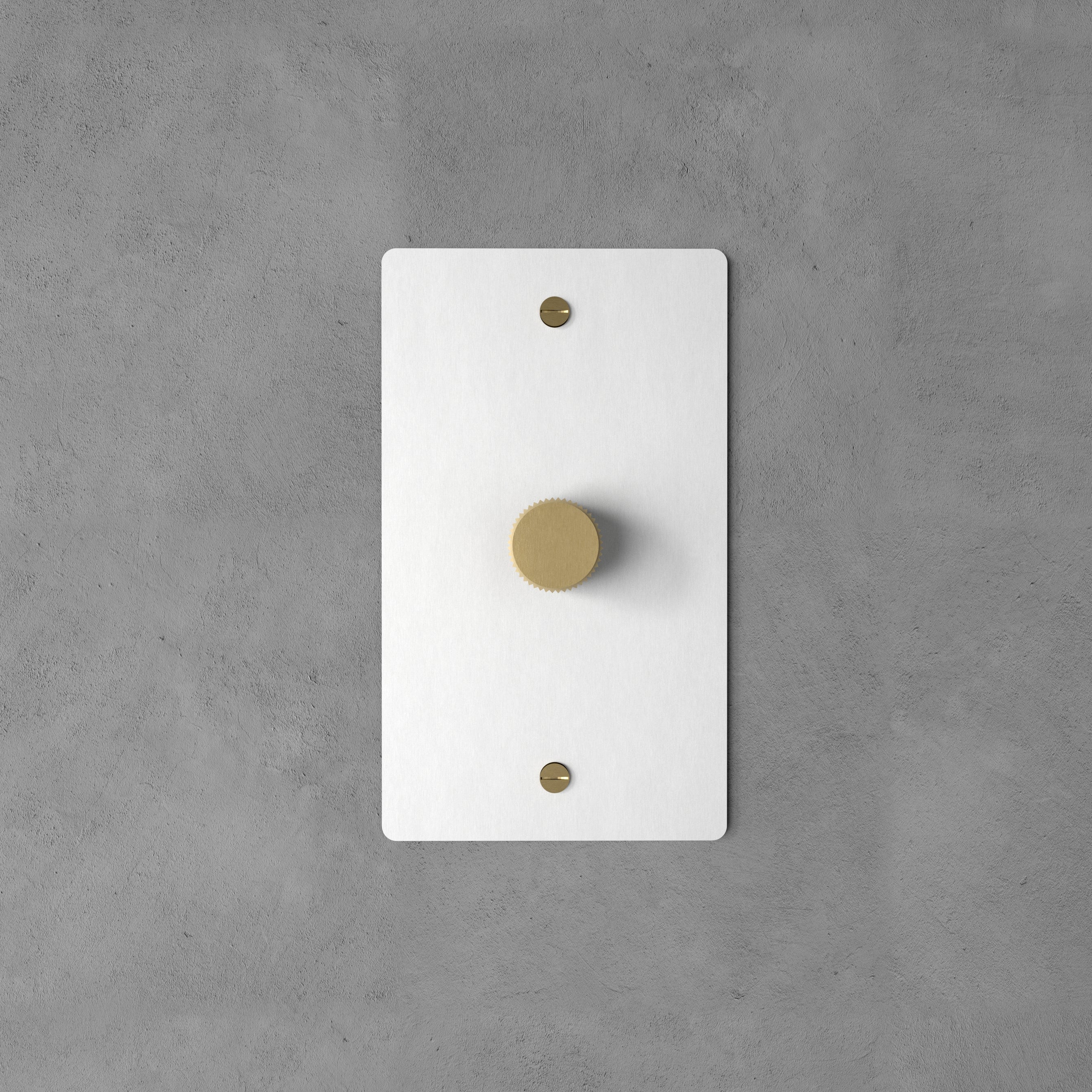 Dervan - Variateur De Lumière Mural Blanc Avec Laiton 1 Touche Va-Et-Vient