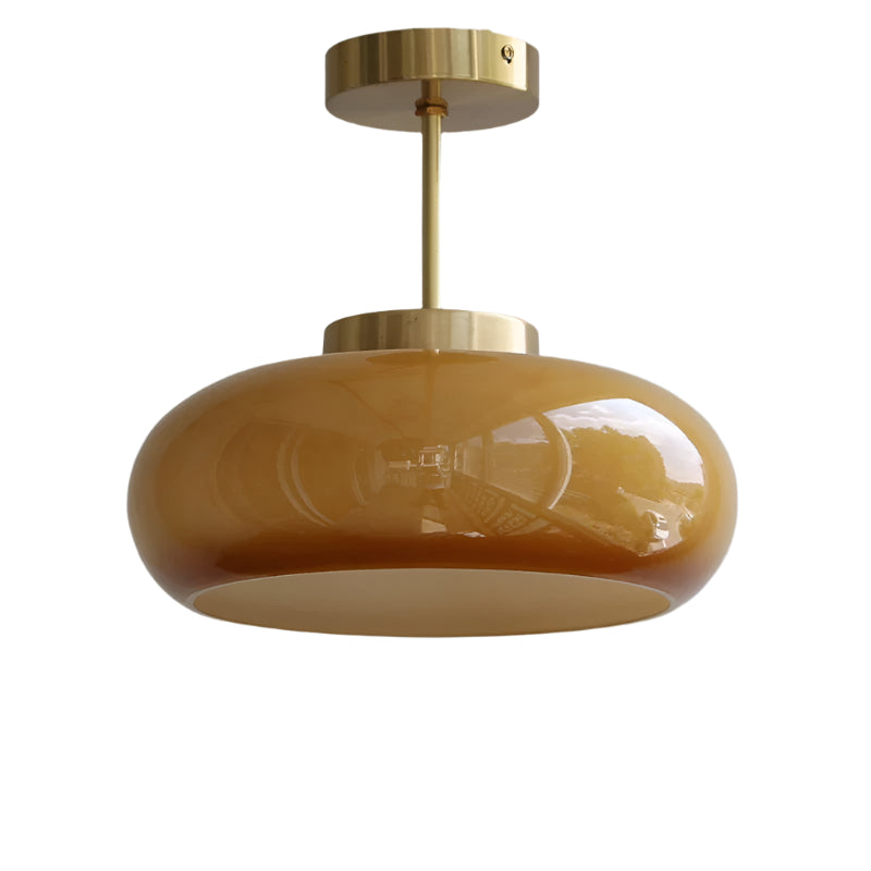 Élyssia | Lampe de Plafond Vintage – Verre Orange et Style Unique