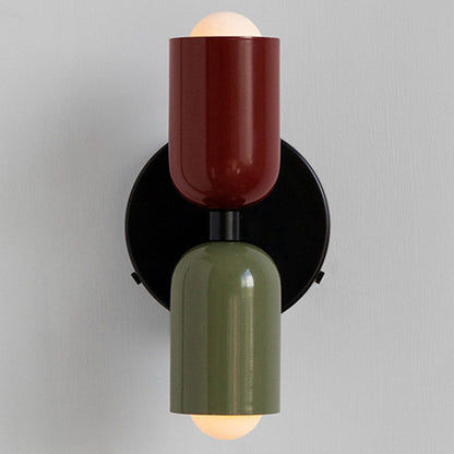 Duoval - Applique Murale Double Point Lumineux Rouge + Vert