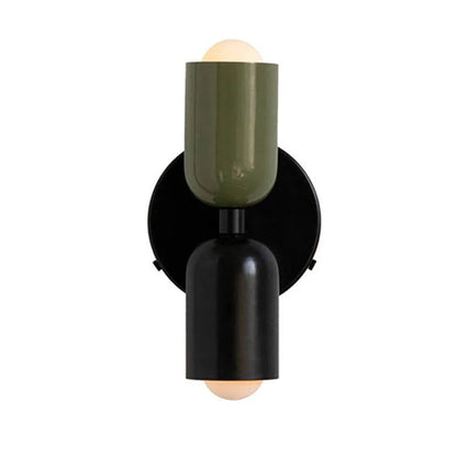 Duoval - Applique Murale Double Point Lumineux Vert + Noir