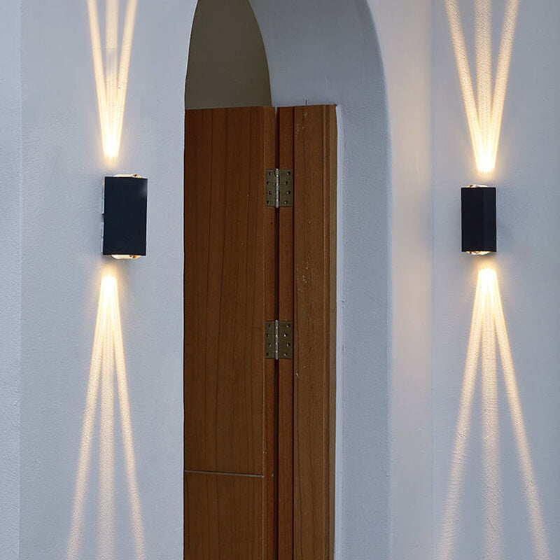 Extralux - Applique Murale LED Rectangulaire Extérieure Lumière Neutre (4000k) Grand - Trois Faisceaux Haut Et Bas - 12W Réglable