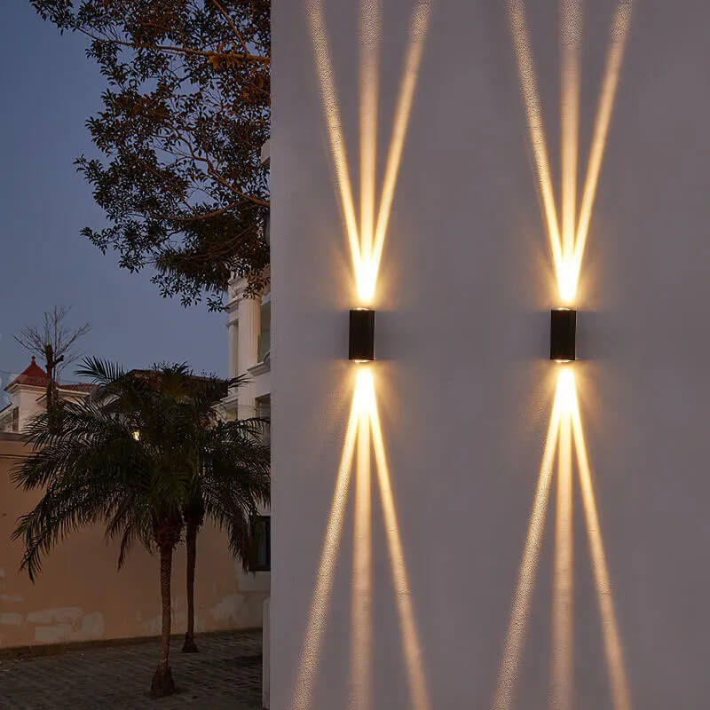 Extralux - Applique Murale LED Rectangulaire Extérieure Grand - Trois Faisceaux Haut Et Bas - 12W