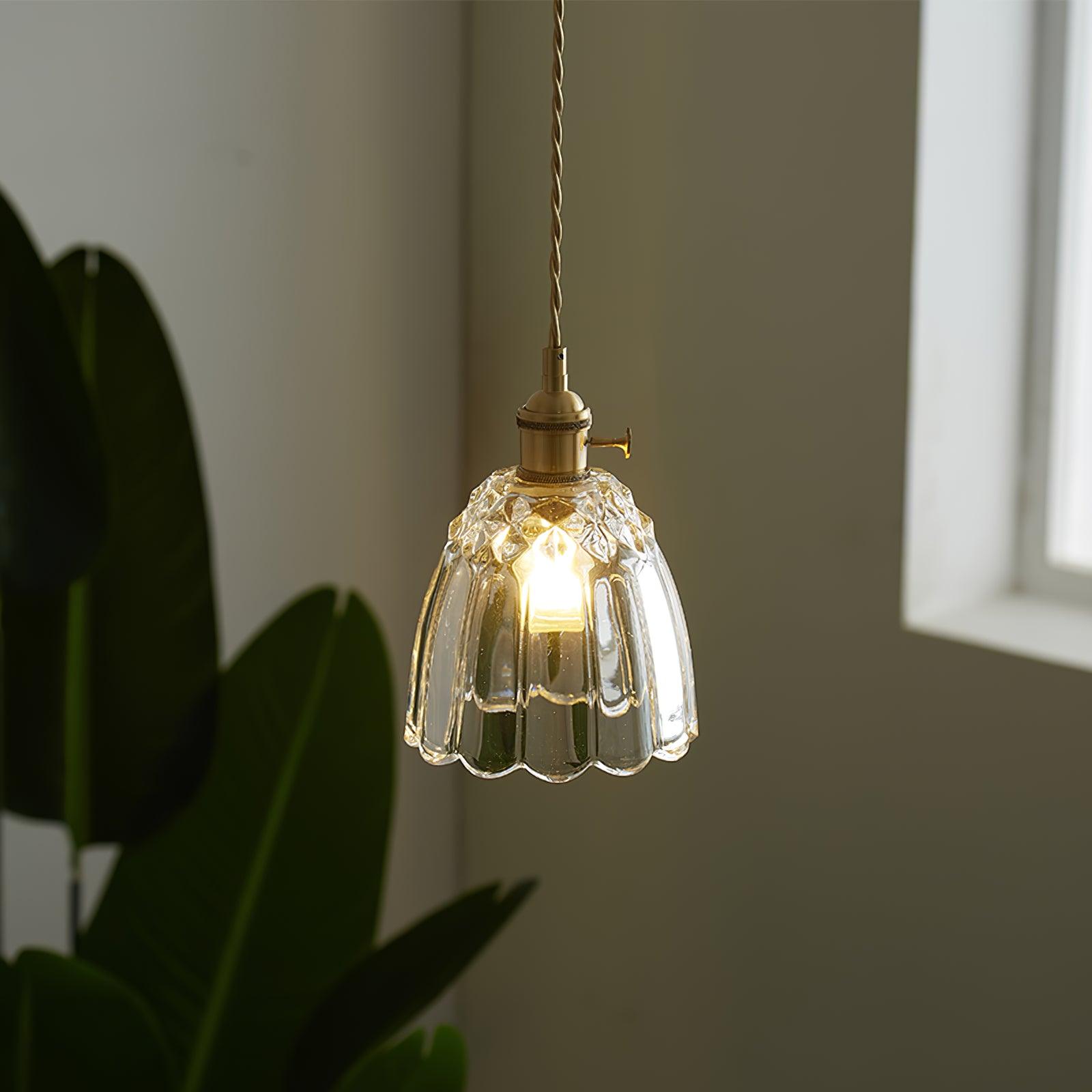 Rustoria | Lampe Suspendue – Style cottage verre soufflé ajustable