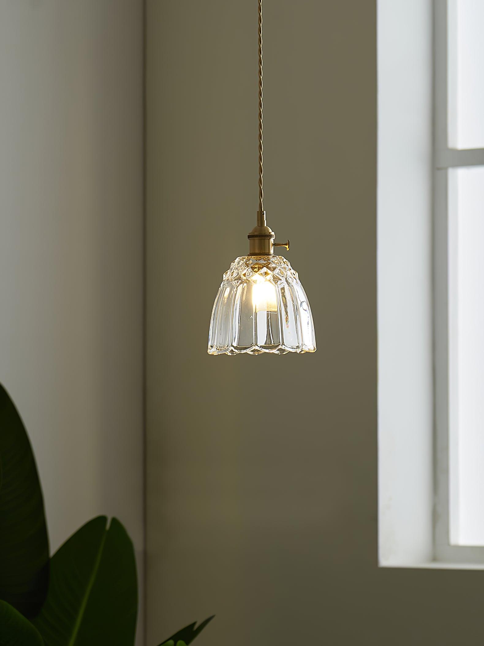 Rustoria | Lampe Suspendue – Style cottage verre soufflé ajustable