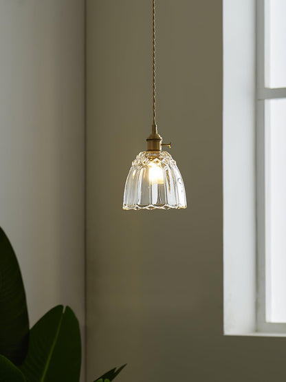 Rustoria | Lampe Suspendue – Style cottage verre soufflé ajustable