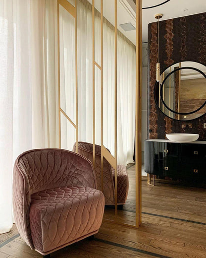 Auréon | Lustre Cylindrique – Élégance dorée et design moderne