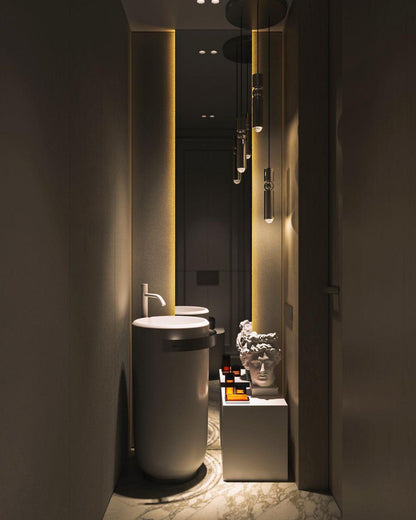 Auréon | Lustre Cylindrique – Élégance dorée et design moderne