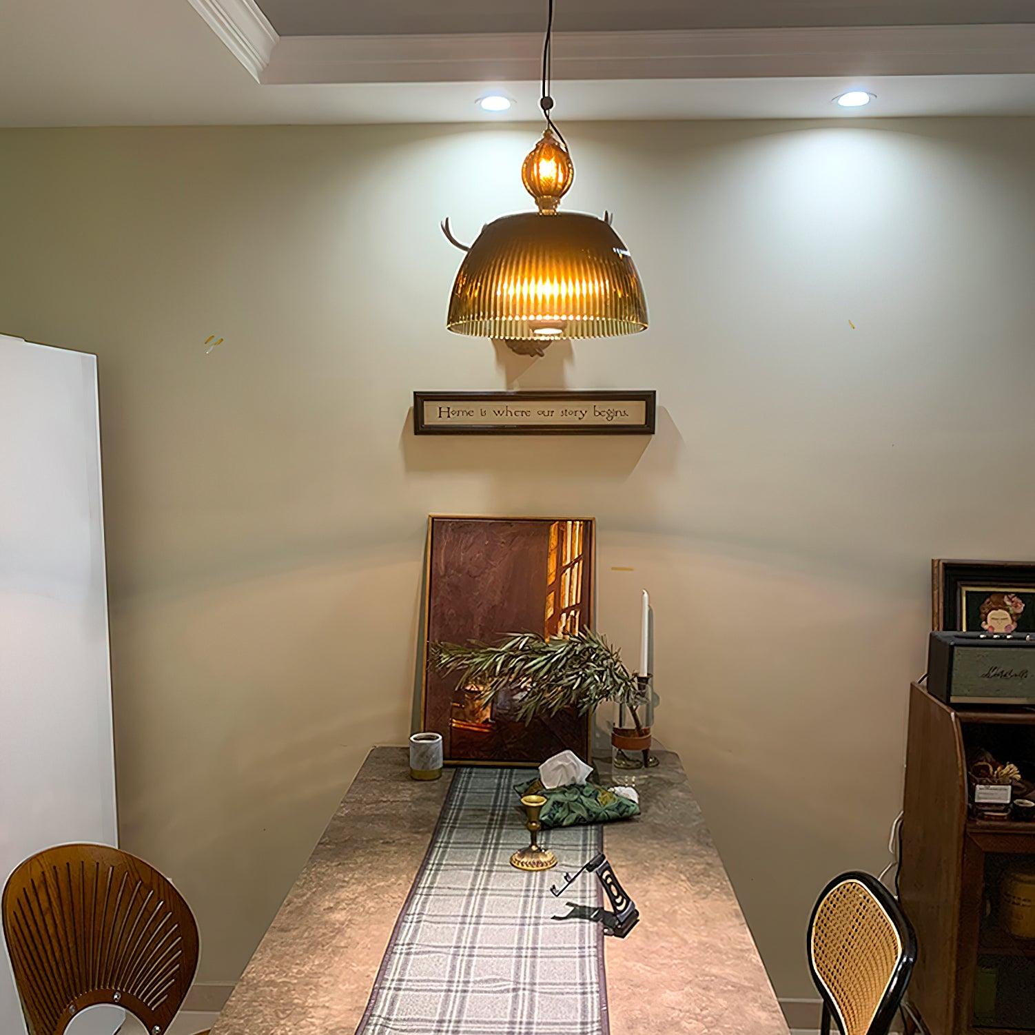 Évolisse | Lampe Suspendue en Verre – Dégradé vert rétro élégant