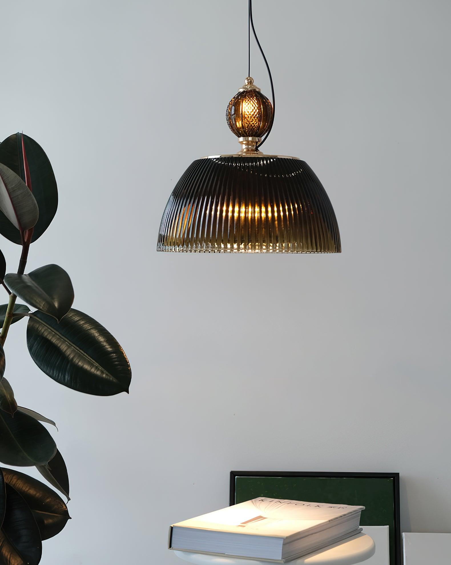 Évolisse | Lampe Suspendue en Verre – Dégradé vert rétro élégant