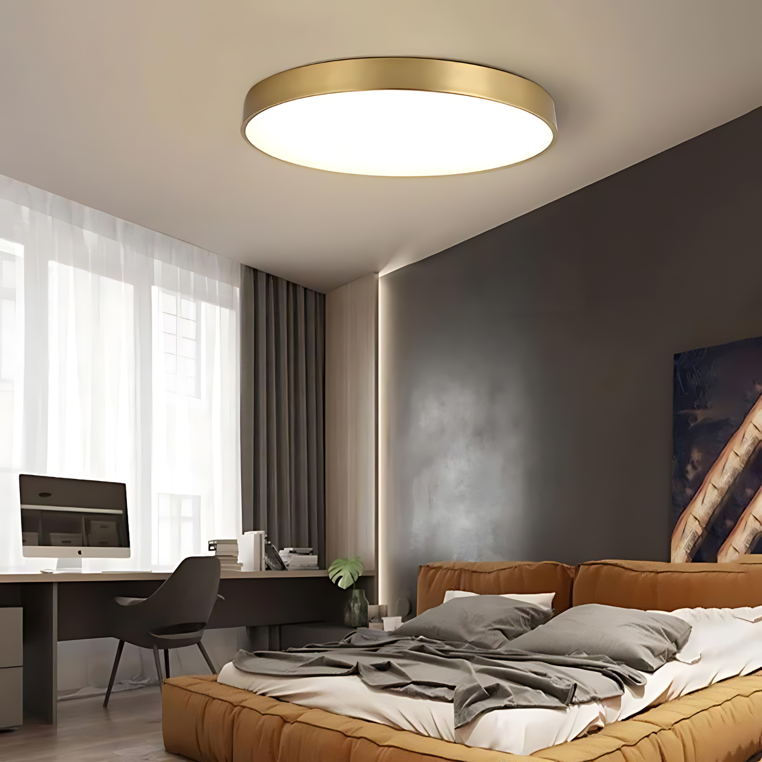 Lampe Décorative Élégante en Métal et Verre – Luminaire pour Salon Noir et Doré avec Éclairage LED Doux 1