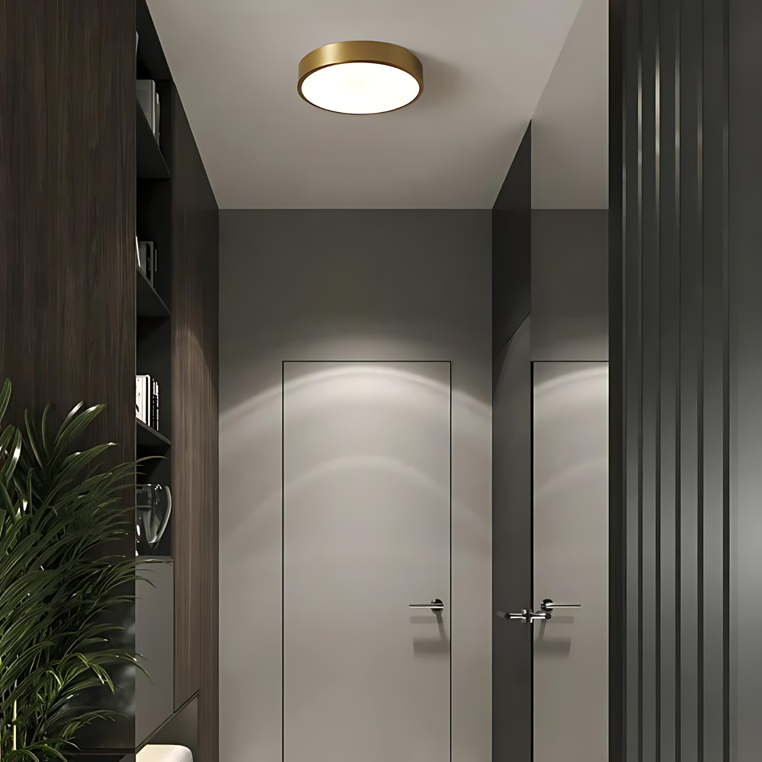 Lampe Décorative Élégante en Métal et Verre – Luminaire pour Salon Noir et Doré avec Éclairage LED Doux 3