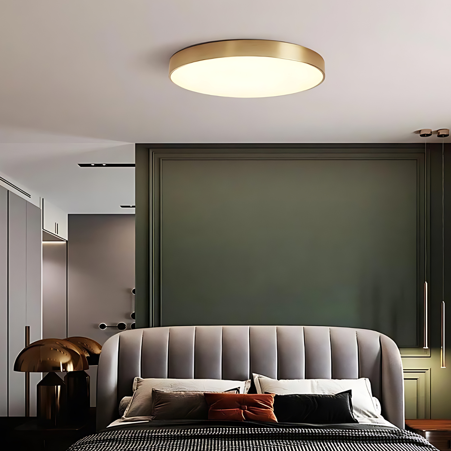 Lampe Décorative Élégante en Métal et Verre – Luminaire pour Salon Noir et Doré avec Éclairage LED Doux 4