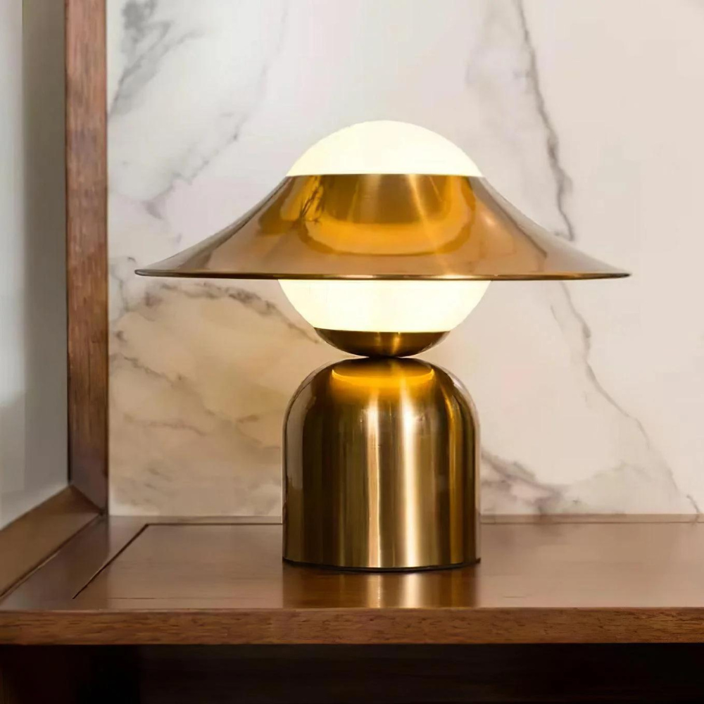 Lampe de Table Rétro avec Luminosité Ajustable en Métal et Verre – Éclairage Élégant pour Intérieur, Hauteur 40 cm 1