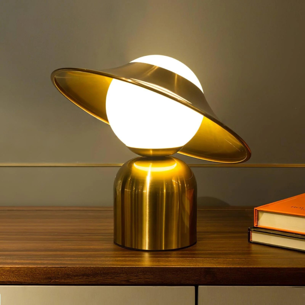 Lampe de Table Rétro avec Luminosité Ajustable en Métal et Verre – Éclairage Élégant pour Intérieur, Hauteur 40 cm 2