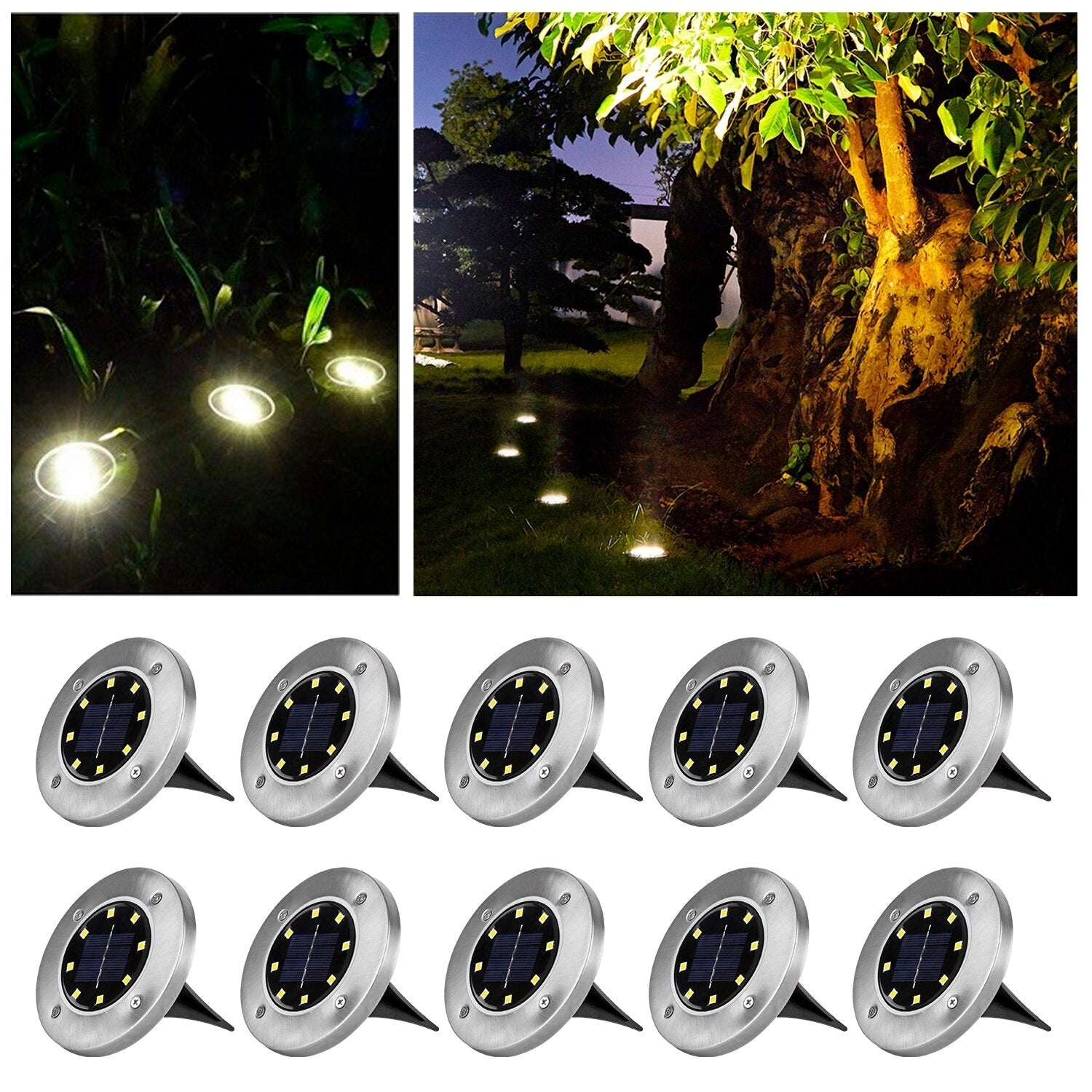 Lampes de Jardin Solaires LED Étanches IP65 avec Fonction Automatique et Batterie Li-Ion 600mAh 6