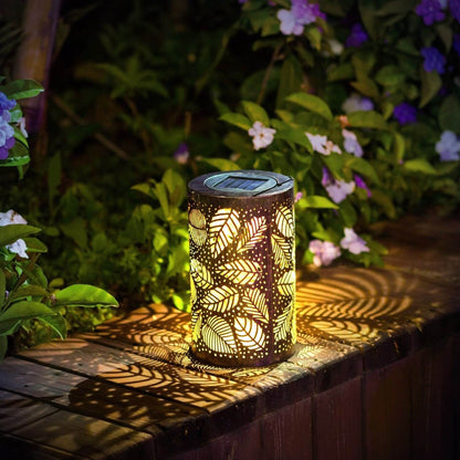 PalmLuxe | Lanterne Décorative – Éclairage Feuilles Dorées