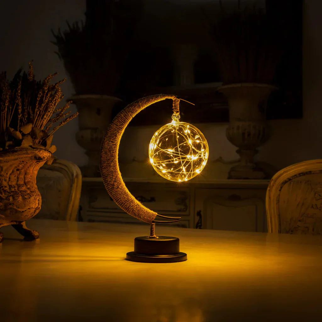 Auréna | Lampe de Table – Design Lunaire et Élégance Étoilée