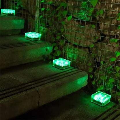 Lumiglace - Borne Lumineuse Solaire En Forme De Cube Vert À L'unité