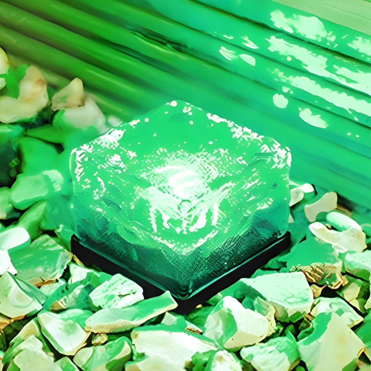 Lumiglace - Borne Lumineuse Solaire En Forme De Cube Vert