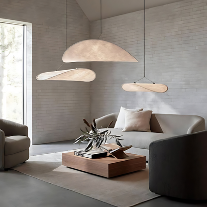 Lustre Japandi en Soie Suspendu pour Salon et Chambre – Éclairage Élégant et Créatif, Design Boho, Hauteur Réglable 5