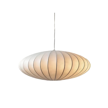 Lustre Moderne en Soie Japandi – Luminaire Suspendu Élégant pour Chambre et Salle à Manger, 30 cm, Blanc et Doré 0