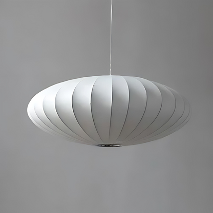 Lustre Moderne en Soie Japandi – Luminaire Suspendu Élégant pour Chambre et Salle à Manger, 30 cm, Blanc et Doré 5