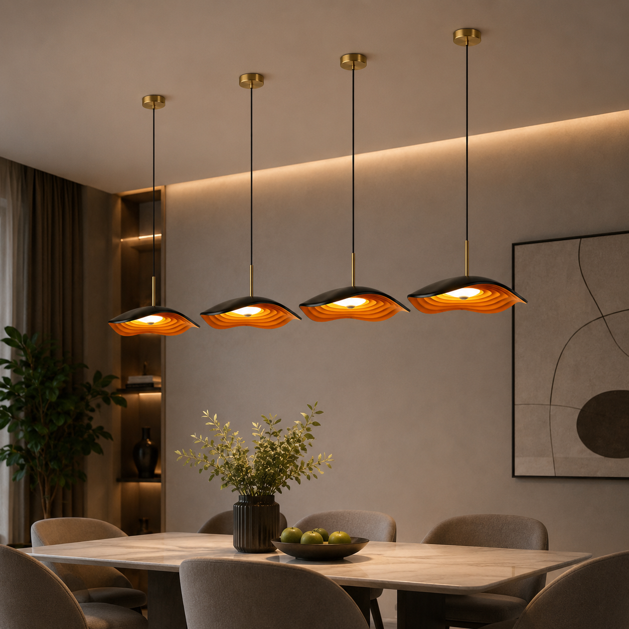 Maréva | Suspension LED – Courbes Élégantes et Éclat Raffiné