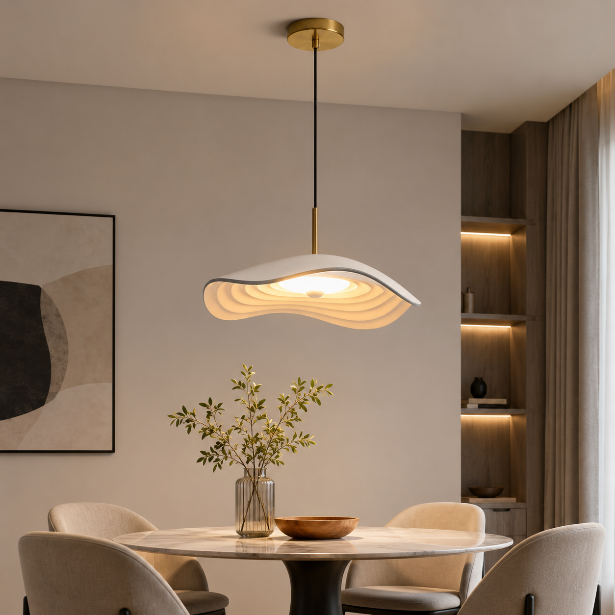 Maréva | Suspension LED – Courbes Élégantes et Éclat Raffiné