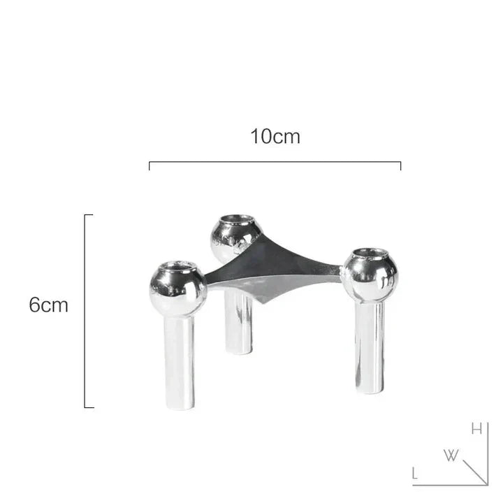 Molecura - Bougeoir Design Structure Moléculaire Argent Une Pièce