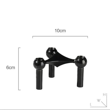 Molecura - Bougeoir Design Structure Moléculaire Noir Une Pièce