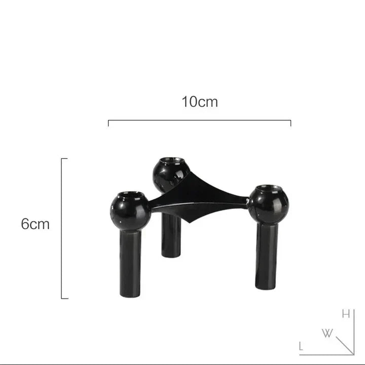 Molecura - Bougeoir Design Structure Moléculaire Noir Une Pièce