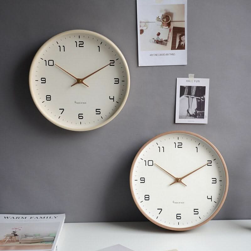 Nordivo - Horloge Murale Ronde Au Design Scandinave Crème