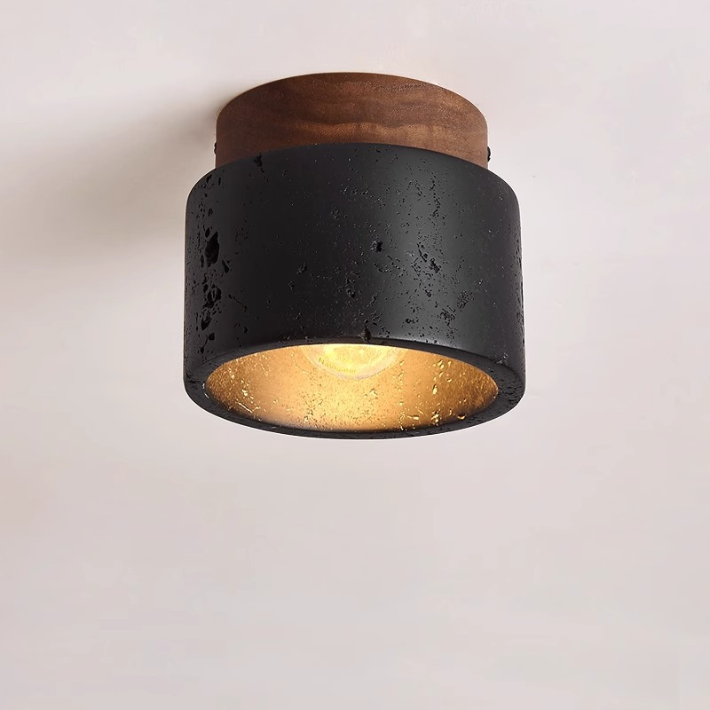 Solédria | Plafonnier Pierre Noire – Ambiance Chaleureuse et Apaisante