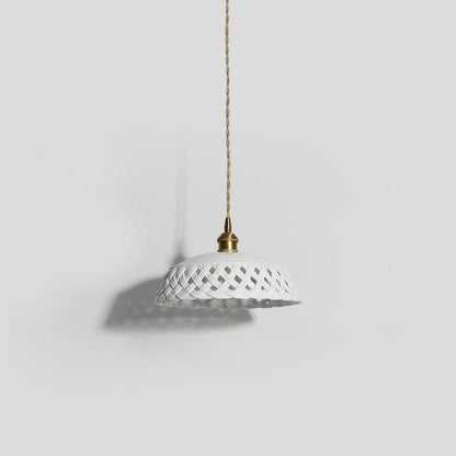Céravelle | Lampe Suspendue – Céramique artisanale émail blanc mat