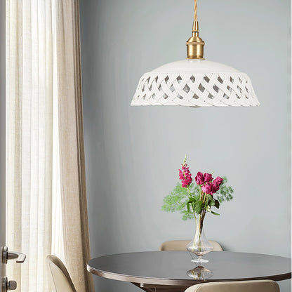 Céravelle | Lampe Suspendue – Céramique artisanale émail blanc mat