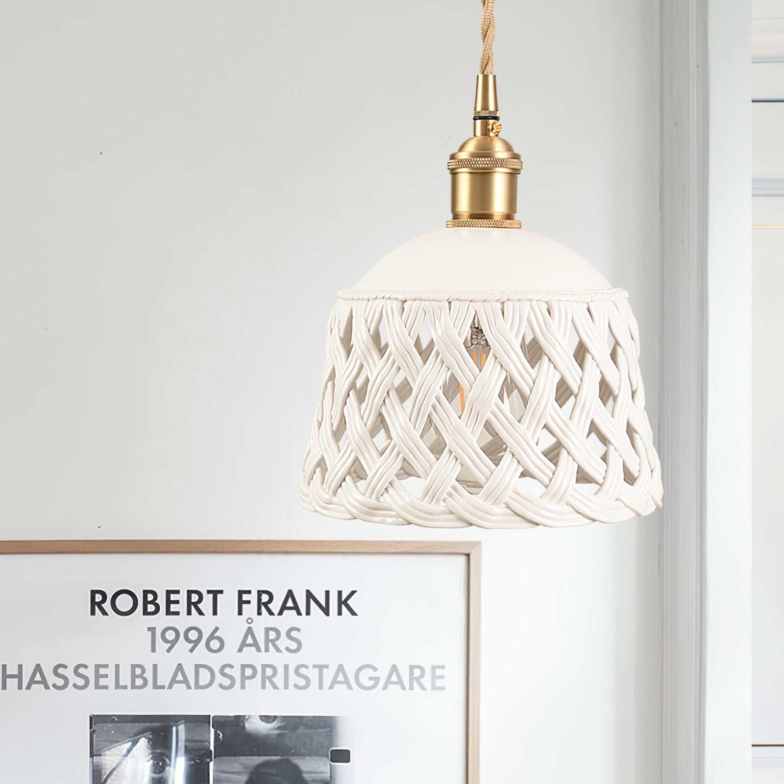 Céravelle | Lampe Suspendue – Céramique artisanale émail blanc mat