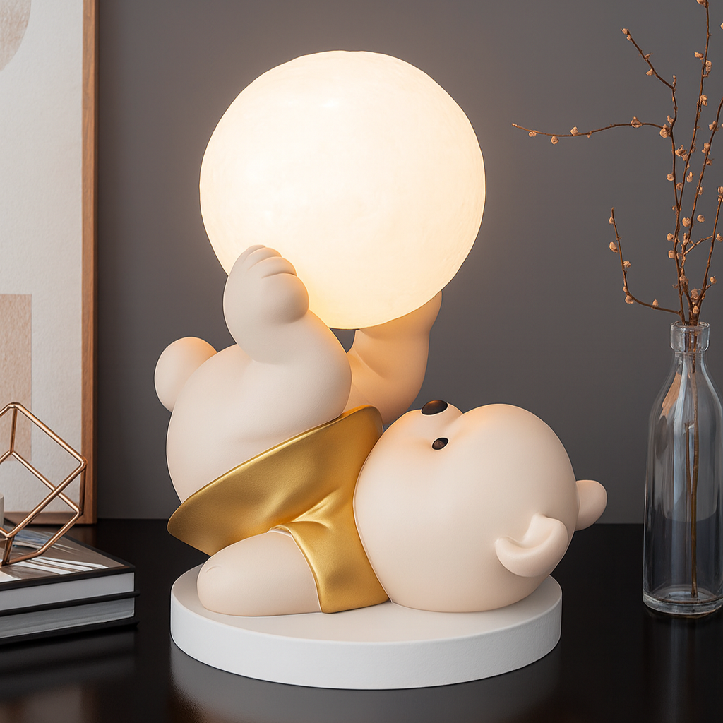 Ourélia | Lampe de Table – Veilleuse Ours et Lueur Lunaire