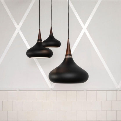 Veléandre | Lampe Suspendue – Verre blanc finitions or et noir