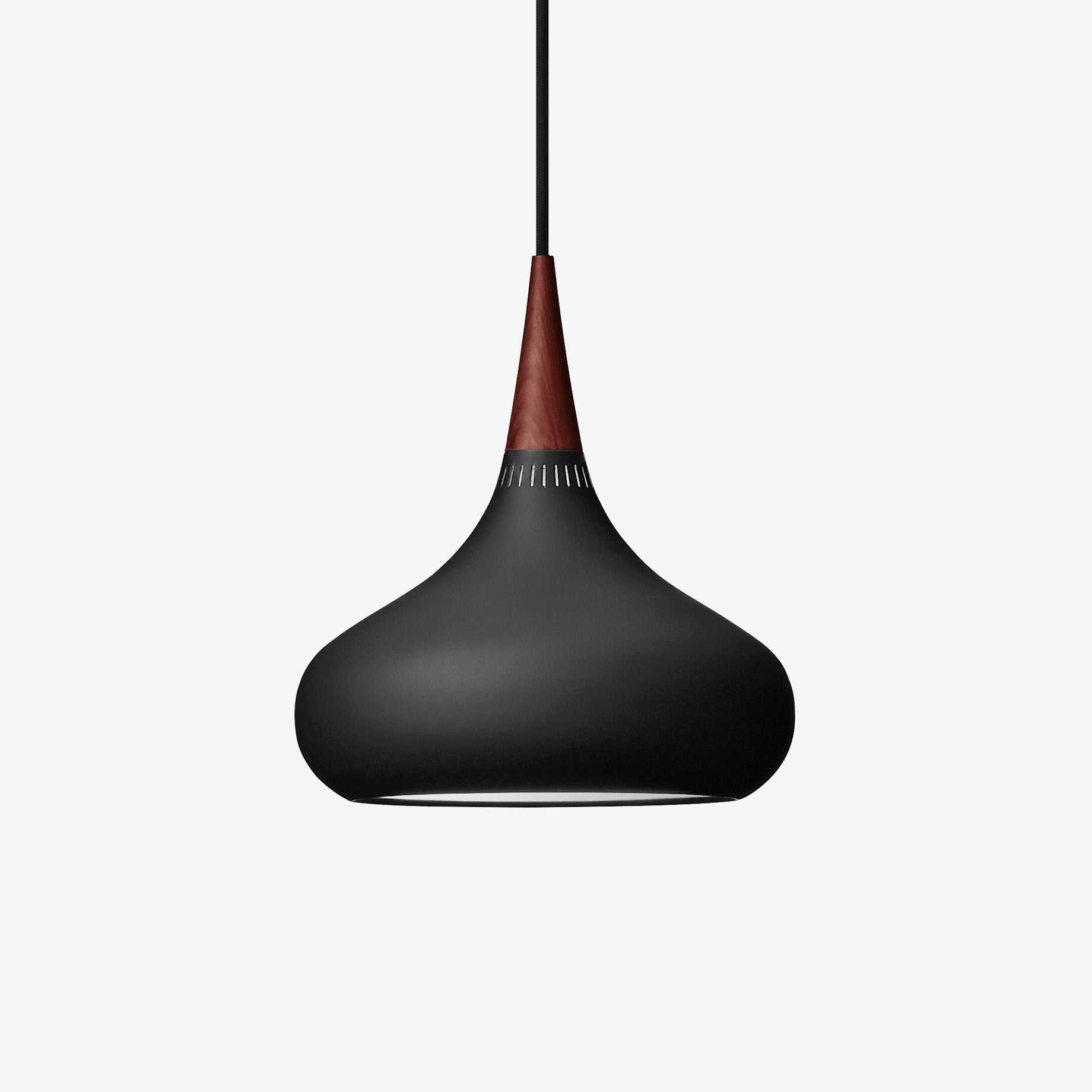 Veléandre | Lampe Suspendue – Verre blanc finitions or et noir