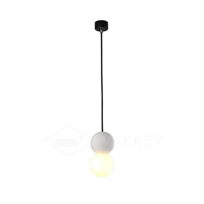Soléra | Suspension Géométrique – Verre Opale et Grès Volcanique