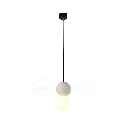Soléra | Suspension Géométrique – Verre Opale et Grès Volcanique