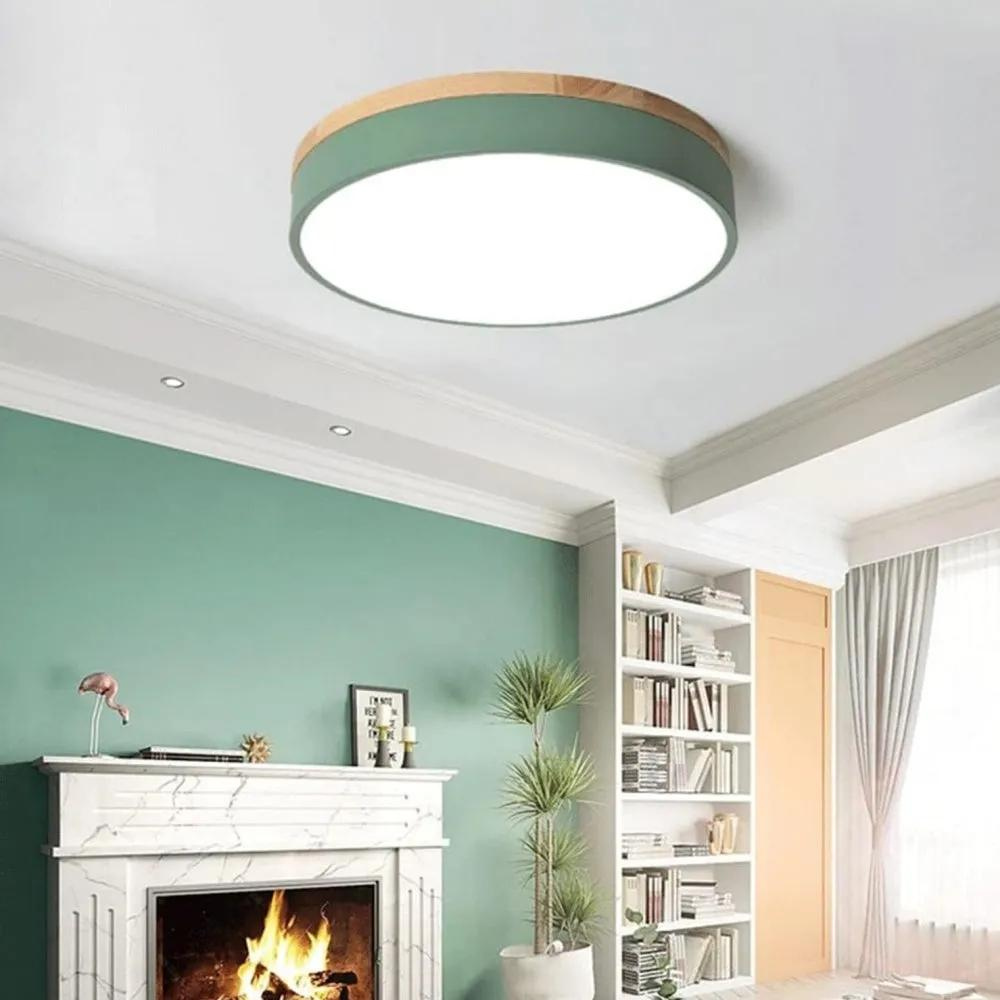 Plafonnier Design Scandinave en Bois Naturel et Métal – Luminaire Minimaliste pour Salon 2