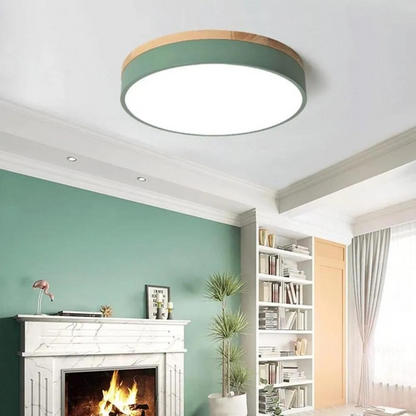 Plafonnier Design Scandinave en Bois Naturel et Métal – Luminaire Minimaliste pour Salon 2