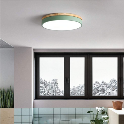 Plafonnier Design Scandinave en Bois Naturel et Métal – Luminaire Minimaliste pour Salon 5
