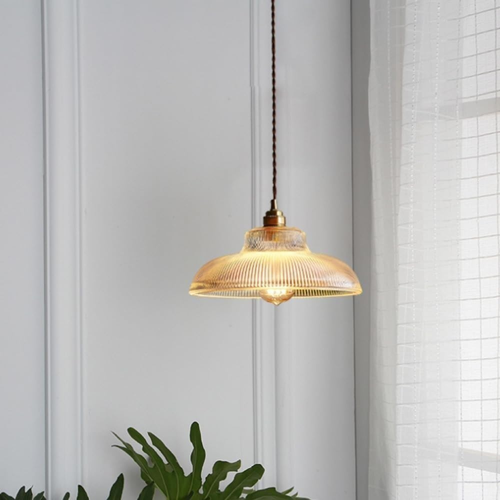 Plafonnier LED en Cristal Élégant pour Salon – Design Rétro Classique avec Abat-jour en Verre, Longueur Ajustable 2
