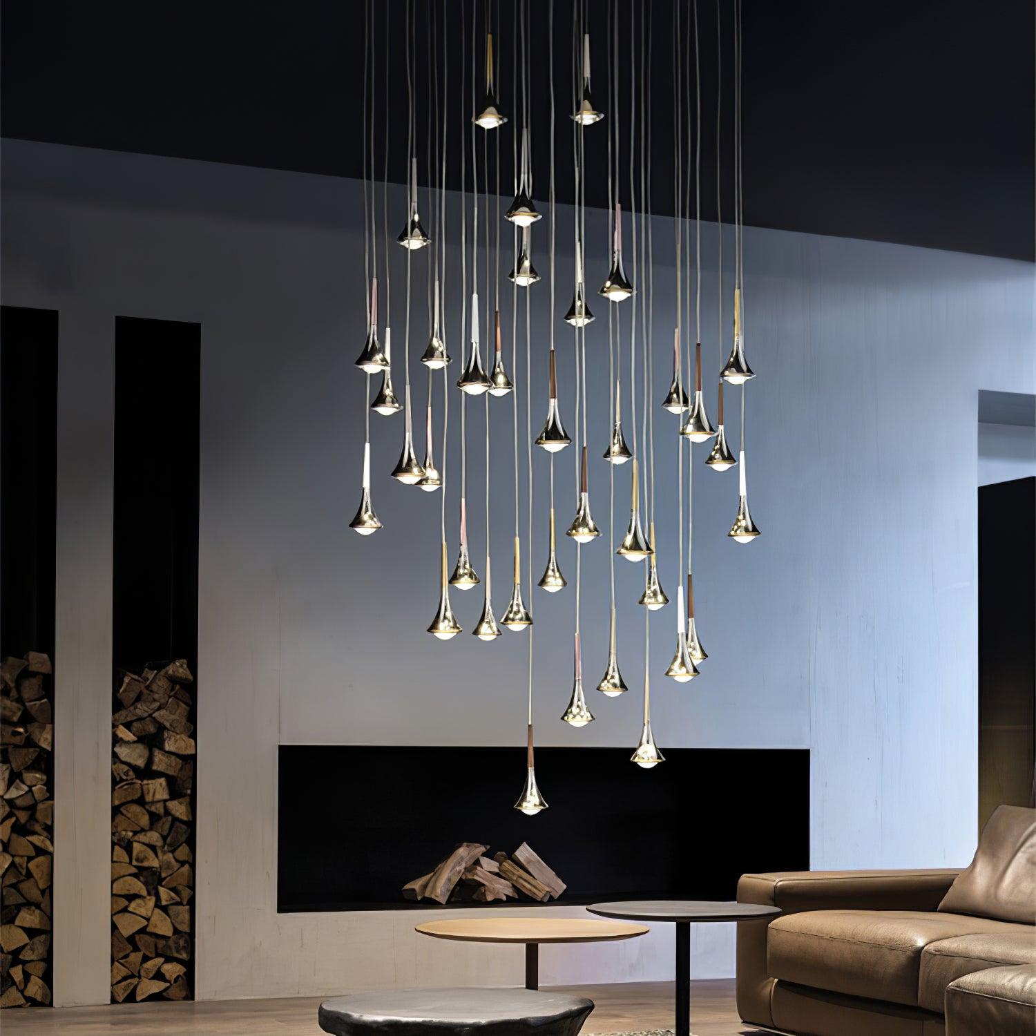 Pluviora | Lustre Multi Pendentif – Cascade lumineuse LED moderne