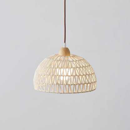 Osierelle | Lampe Suspendue en Rotin – Arc élégant lumière douce