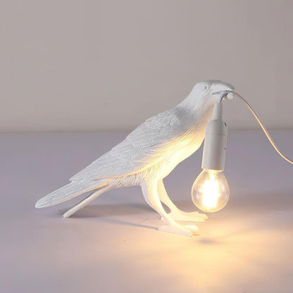 Corvélis | Lampe de Table – Corbeau sculpté résine style moderne